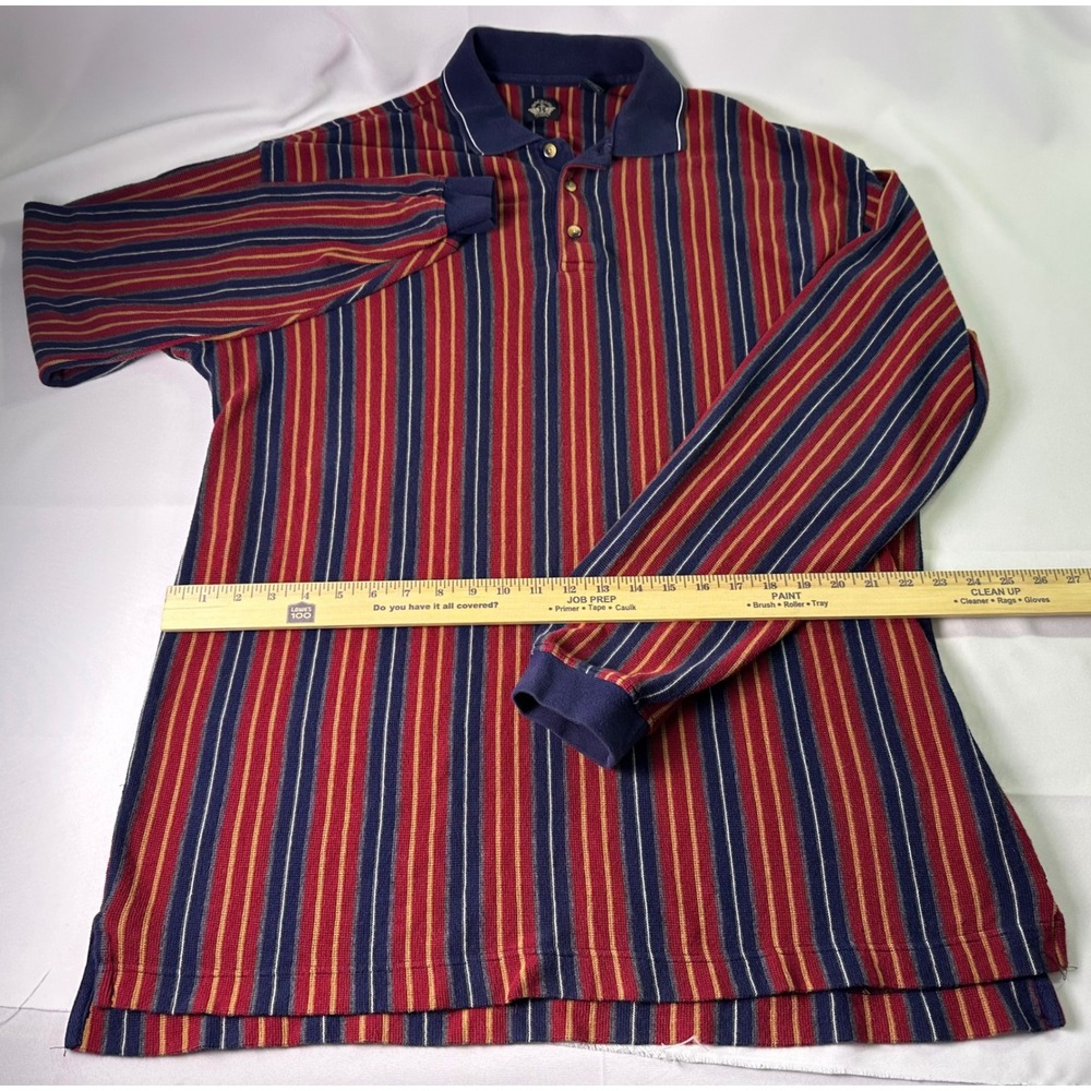 Vintage Dockers XL Rugby Polo Shirt Long Sleeve‎ Striped Made In USA - Picture 8 of 8